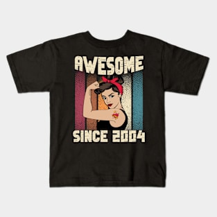 Awesome since 2004,18th Birthday Gift women 18 years old Birthday Kids T-Shirt